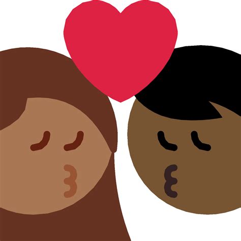 👩🏾‍ ️‍💋‍👨🏿 亲吻 女人男人中等 深肤色较深肤色 Emoji图片下载 高清大图、动画图像和矢量图形 Emojiall