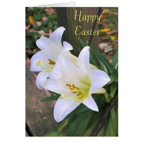Happy Easter Lilies Greeting Card Zazzle
