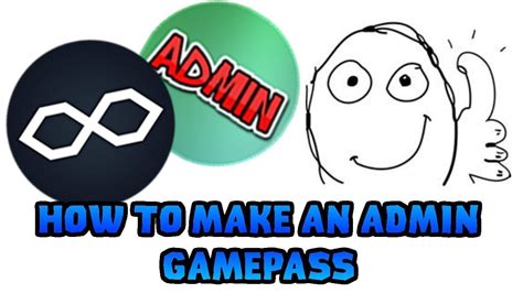 How To Make Admin Game Pass Roblox Roblox Studio Youtube