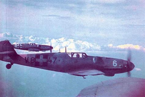 Flight Of Hungarian Messerschmitt Bf 109g 6 Led By V847 Unknown Unit