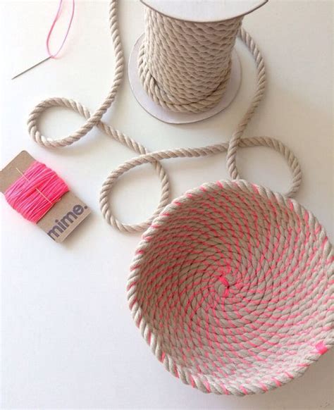 Coil Rope Bowl Tutorial And Materials Woven Rope Basket Etsy Diy