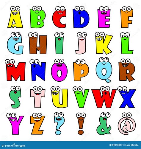 Cartoon Alphabet Letters Stock Vector Image