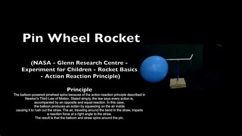 Nasa Experiment For Children Pin Wheel Rocket Rocketry Basics