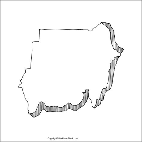 Printable Blank Map Of Sudan Outline Transparent Png Map