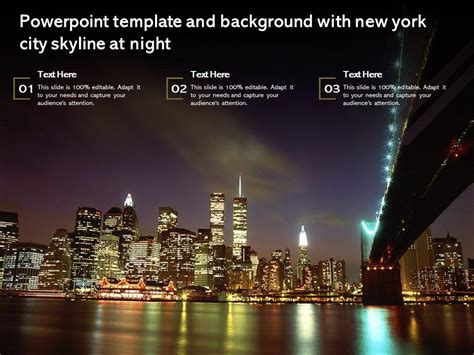 Powerpoint Template And Background With New York City Skyline At Night