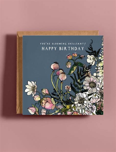 Greeting Card Blooming White Blooms Katie Cardew Illustrations