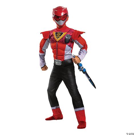 Boys Classic Power Up Muscle Mighty Morphin Red Ranger Costume