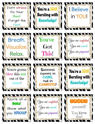 Test Tags For Encouragement Encouraging Notes For Students Test Prep
