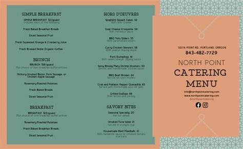 Upscale Catering Takeout Menu Template By Musthavemenus