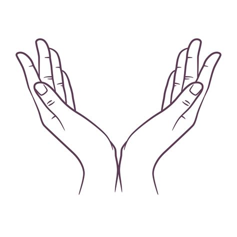 Line Art Drawing Of Praying Hand Praying Hands 6051345 Vector Art At