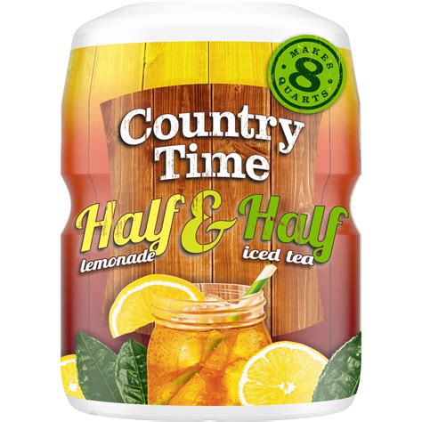 Country Time Half And Half Lemonade Iced Tea Naturally Flavored Powdered