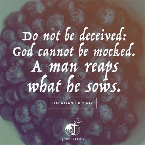 verse of the day do not be deceived god cannot be mocked a man reaps what he sows galatians