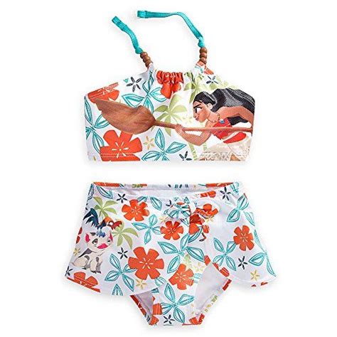 Disney Moana Swimsuit For Girls 2piece Size 56 White458032337166