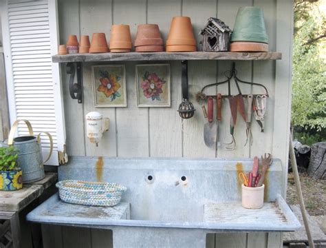The Old Sink Can Now Be Used In My Potting Area Garden Sink Garden