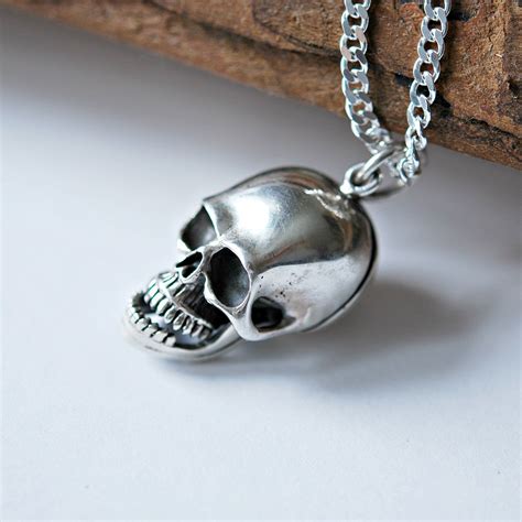 Sterling Silver Skull Stash Necklace Skull Stashnecklace Men Secret