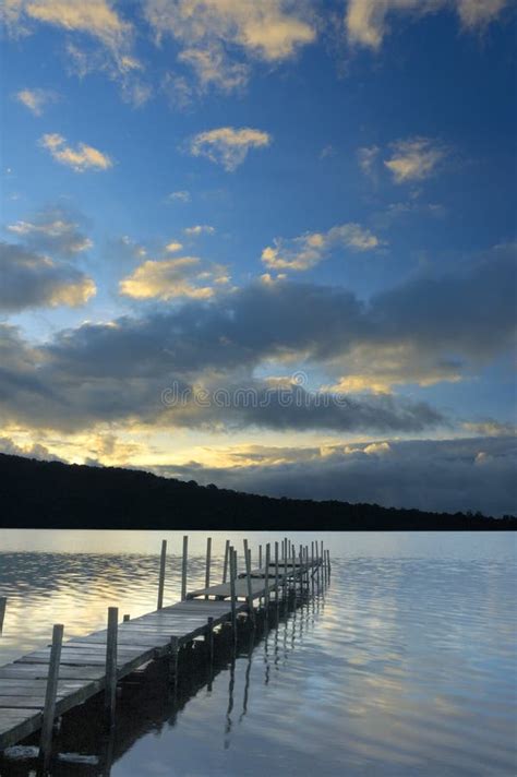 Traditional Wooden Dock At The Lake Stock Image Image Of Light