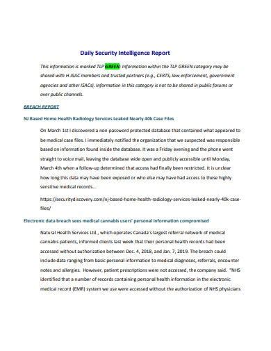 Free 9 Daily Security Report Templates In Ms Word Pdf Free