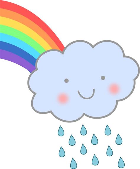 Cute Rain Cloud With Rainbow By Uroesch Cute Rain Cloud With Rainbow