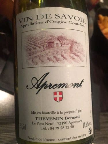 Thevenin Bernard Vin De Savoie Apremont Vivino France