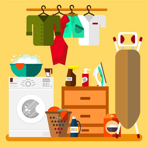 Laundry room design vector free download