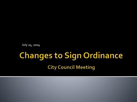 Changes To Sign Ordinance