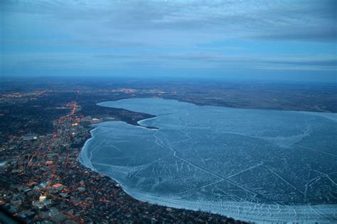Lake Mendota Frozen From An Airplane Aerial View From Above Twistedsifter