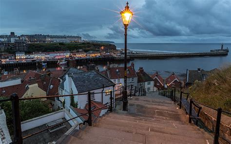 Hd Wallpaper Whitby North Yorkshire England Sky Sea Houses