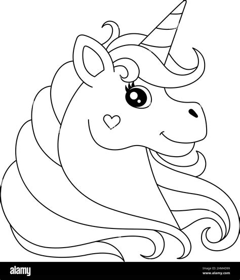 Unicorn Head Coloring Page Isolated For Kids Stock Vector Image And Art