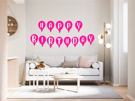 Happy Birthday Banner Printable Happy Birthday Banner Pink Etsy