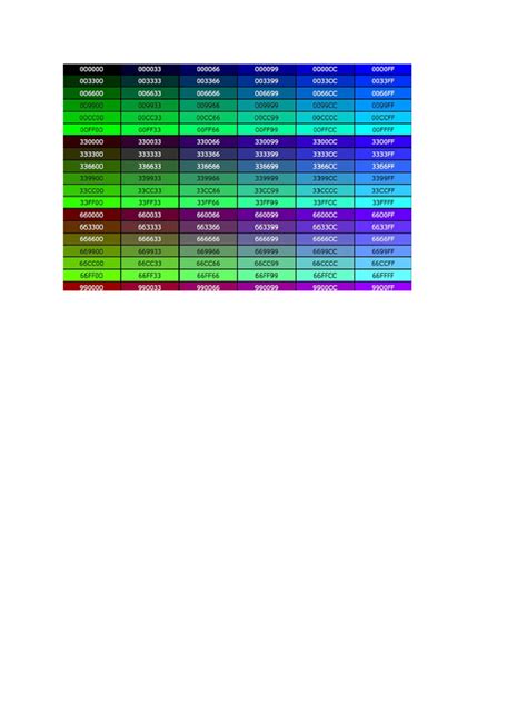 Sample Css Color Chart Raisa Template