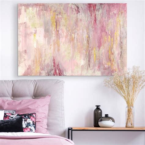 Blush Gold Landscape In 2021 Pink Abstract Art Big Wall Art