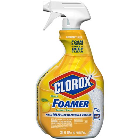 Clorox Bathroom Foamer With Bleach Spray Bottle Lemon Scent 30 Oz