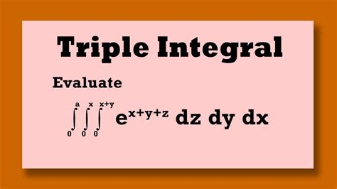 triple integral ∫∫∫ e x y z dzdxdy youtube