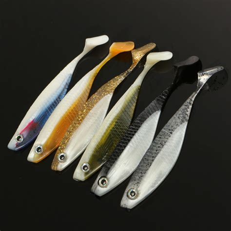 6pcs Soft Plastic Lures Fishing Lure Soft Bait Tackle