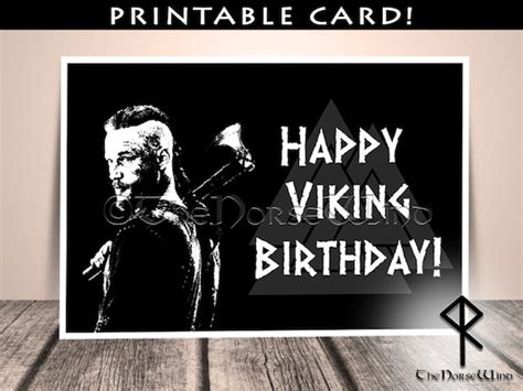 Happy Viking Birthday Greeting Card Viking Party Birthday Etsy