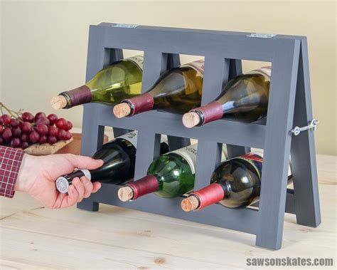 For the free downloadable pdf plans click here. Countertop DIY Wine Rack (Free Plans + Video) | Saws on ...