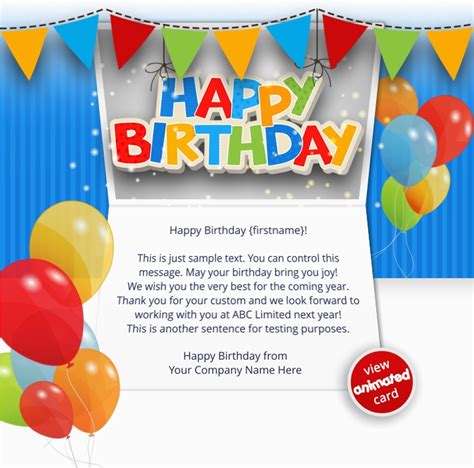 Happy Birthday Cards Email Corporate Birthday Ecards Employees Clients