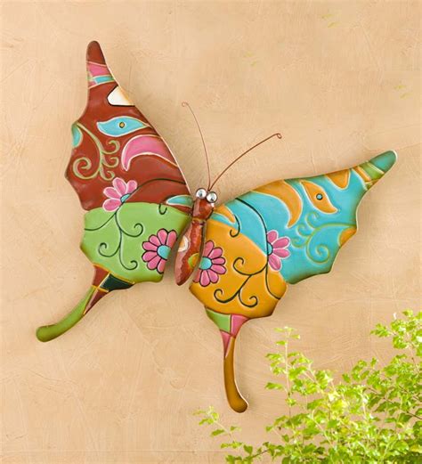 Metal Talavera Inspired Butterfly Wall Art Plowhearth