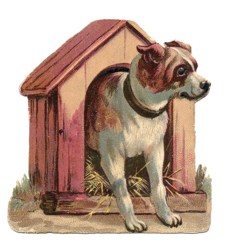 As well as the possible endings. Vintage Clip Art - Dog in Dog House - The Graphics Fairy