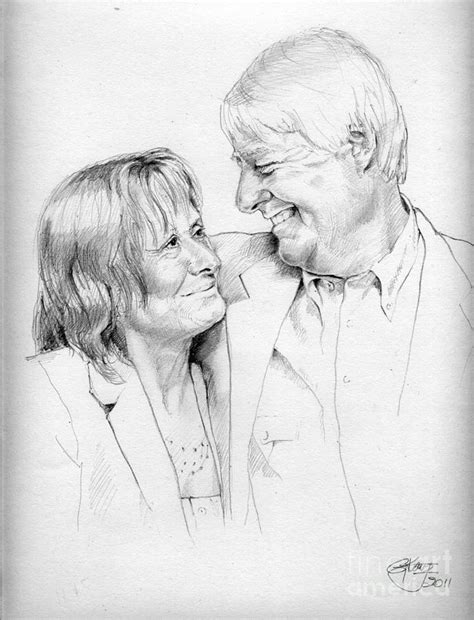 Husband And Wife Drawing By Gill Kaye