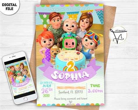 Digital Cocomelon Birthday Party Invitation Printable Invit Fiesta