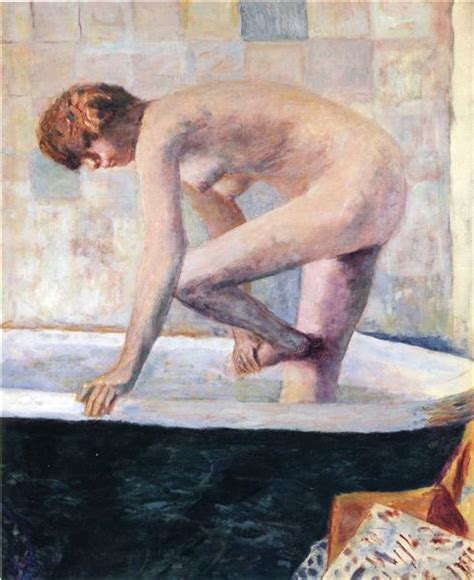 Nude Washing Feet in a Bathtub 波纳尔作品 无水印高清大图 麦田艺术