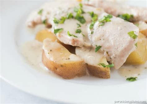 Toss the ingredients in and return to juicy chops, ready to eat! Slow Cooker Creamy Ranch Pork Chops and Potatoes » Persnickety Plates