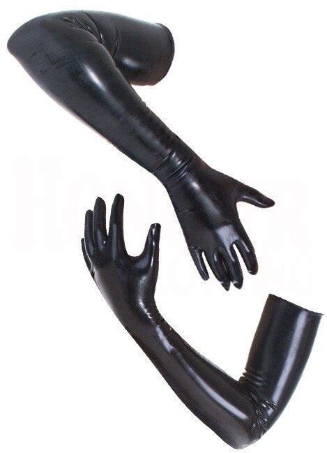 Latex Gloves Shoulder Length Skin Tight Long Gloves Mitts Seamless