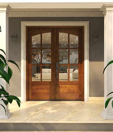 We offer both mahogany doors and knotty alder doors which can be custom designed for your home. Double 3/4 Arch 6 Lite Mahogany Door | French doors ...
