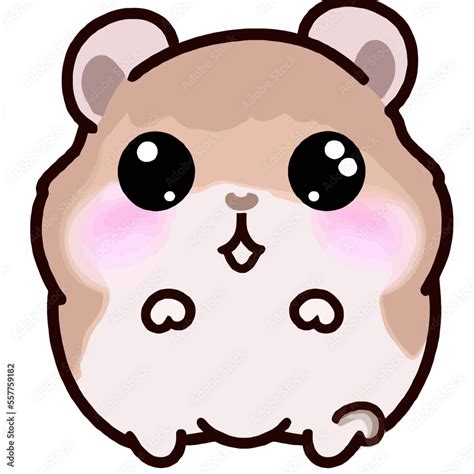 Cute Hamster Illustration Hamster Kawaii Chibi Vector Drawing Style