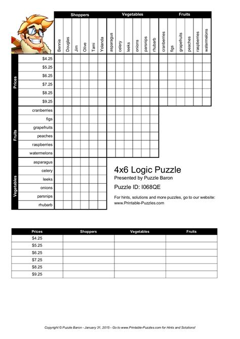 Printable Logic Puzzles 4x6 Printable Crossword Puzzles