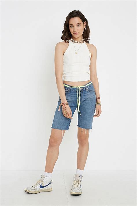 Urban Renewal Remade From Vintage Levis Denim Cycling Shorts Urban