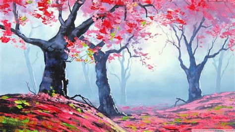 1920x1080 1920x1080 Painting Pink Forest Graham Gercken Fall