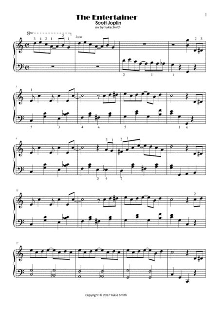 The Entertainer Piano Solo Abridged Version Sheet Music Scott